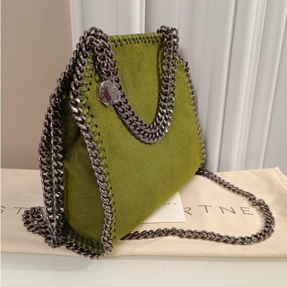 Stella McCartney Olive Green Chain Trim Tote - Picture 2 of 9